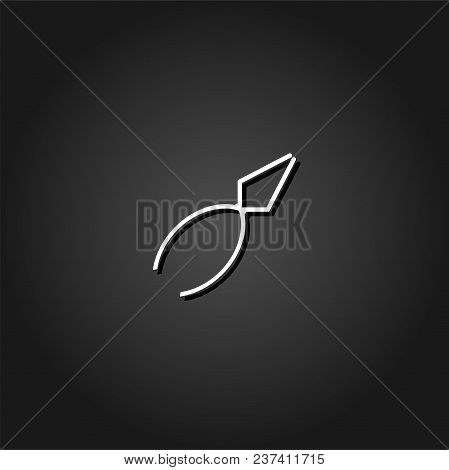 Pliers Icon Flat. Simple White Pictogram On Black Background With Shadow. Vector Illustration Symbol