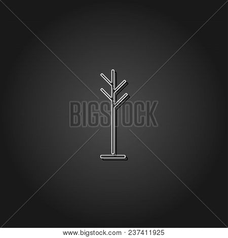 Clothes Hanger Icon Flat. Simple White Pictogram On Black Background With Shadow. Vector Illustratio