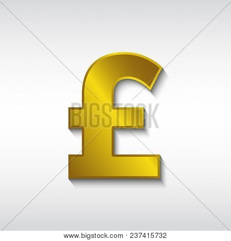 Golden Poundsterling Symbol. Poundsterling Vector Icon.golden Poundsterling Currency Sign.  Isolated
