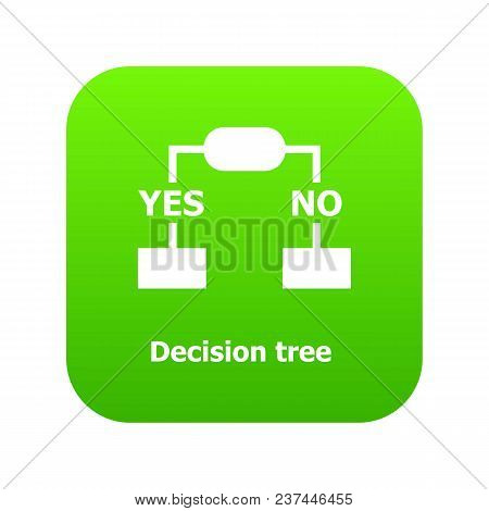 Decision Tree Icon Green Vector Isolated On White Background