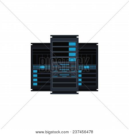 Server Room On Network And Telecommunication Technology Conceptual Isolated Illustration. Vector Ima