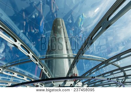Brighton, United Kingdom - August 1, 2017: Spire Of British Airways I360 Observation Tower In Bright