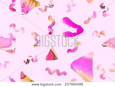 Triangle Pattern. Red, White And Pink Geometry Background. Halftone Hister Texture. Geometric Graphi