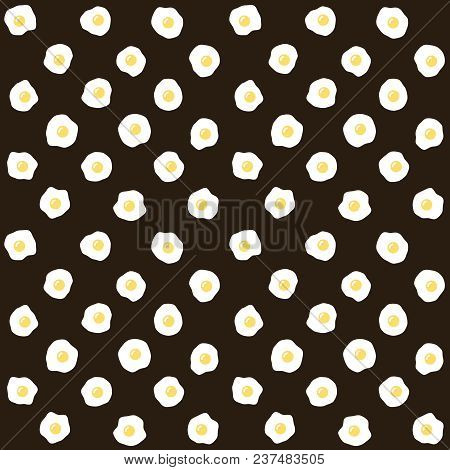 Fried Scrambled Eggs Seamless Pattern. 2x2 Tiles Sample.