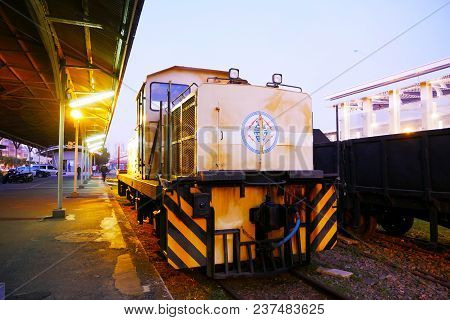 Kaohsiung, Taiwan. December 10, 2017. Old Locomotive At Takao Railway Museum