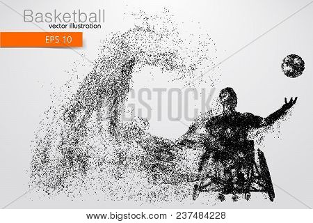 Basketball Player Disabled. Text On A Separate Layer, Color Can Be Changed In One Click. Vector Illu
