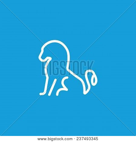 Line Icon Of Sitting Line Outline. Zoo, Lion Cage Pointer, Safari. Animals Concept. Can Be Used For 