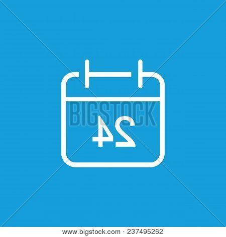 Line Icon Of Twenty Four Hour On Board. Calendar, Personal Organizer, All Day Shop. Business Concept