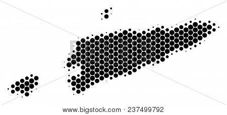 Halftone Round Spot East Timour Map. Vector Geographic Map On A White Background. Vector Collage Of 