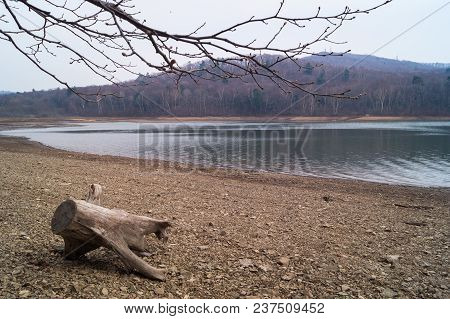 View Of The Vladivostok City Reservoir Of Lake Sedanka. Far Eastern Landscape.