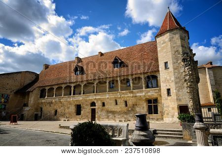 Castle of Henry IV in Nerac, ancient French town on the Baise River, tourist destination