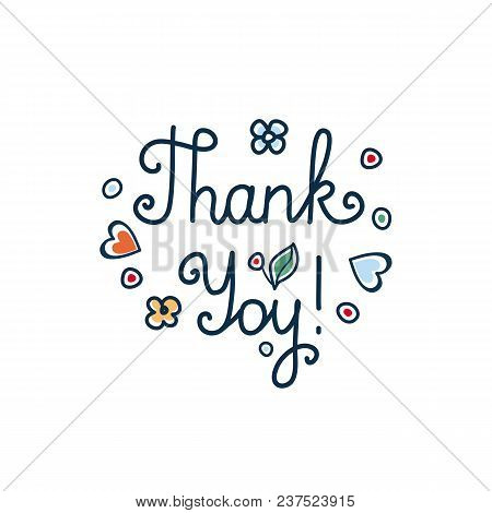 Thank You. Retail Text To Be The Summer And Spring Time. Hand Lettering