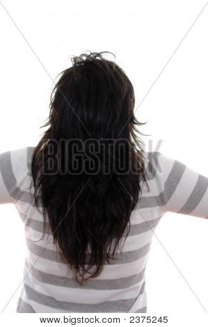额头头发的漂亮的女孩