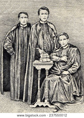 Fathers Burgos, Gomez And Zamora Portrait From Old Philippine Peso