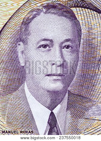 Manuel Roxas Portrait From Old Philippine Peso