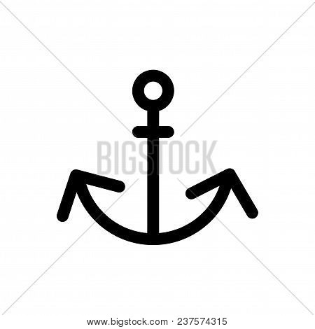 Anchor Outline Icon, Isolated On White Background