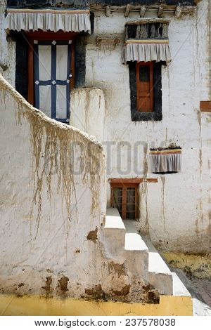 View On The Beautifully Sankar Gompa Buddhist Monastery In The Leh City In Ladakh, Jammu And Kashmir