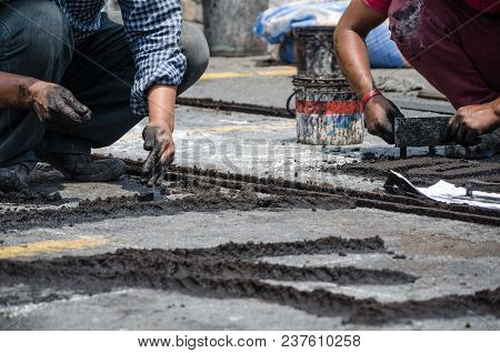 Preparation Of Floral Carpets In The Holy Week Or Easter Week In Lima - Peru