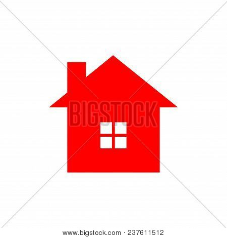Vector red Home icon. House icon.simple House icon. real estate basic logo.House icon app. House icon web,Home flat Icon, Home Icon Eps10, Home Vector red color design isolated on White Background.