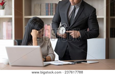In Selective Focus Of Business People Stressful From Conference During Working.emotional Stress, Ove