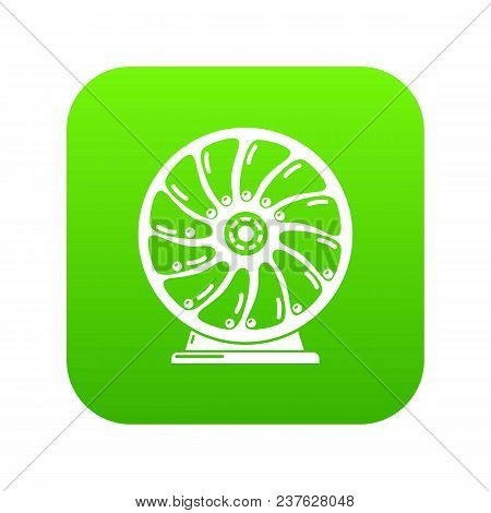 Perpetuum Mobile Icon Green Vector Isolated On White Background