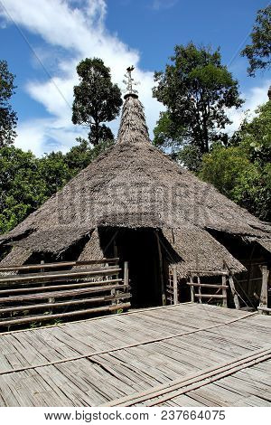 House Of The Bidayuh Land Dayak People Of Sarawak Borneo