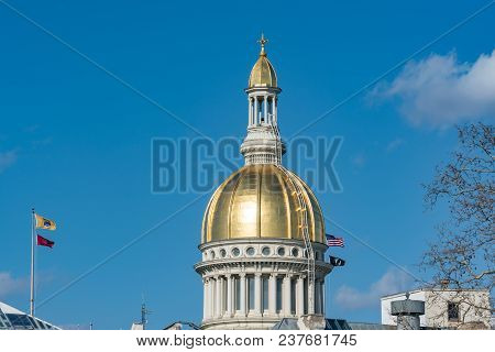 Dome Of The New Jersey State Capitol Building In Trenton