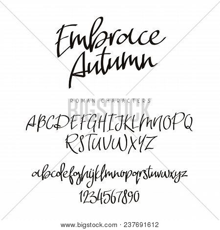 Fashionable Modern Font. Vector Alphabet On White Background. Letters, Drawn By Hand With A Brush. C