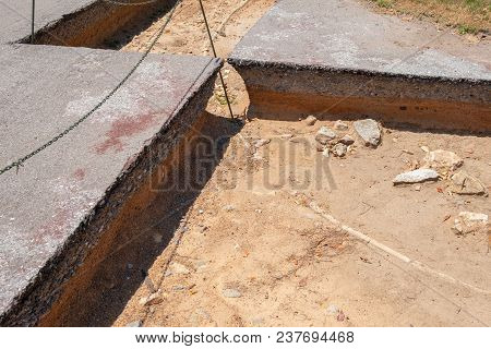 Layer Of Soil And Road Before Repairing