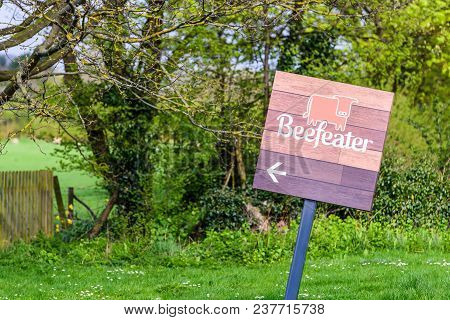 Northampton, Uk - Apr 21, 2018: The Beefeater Logo Outside One Of Their Restaurants Near Kislingbury