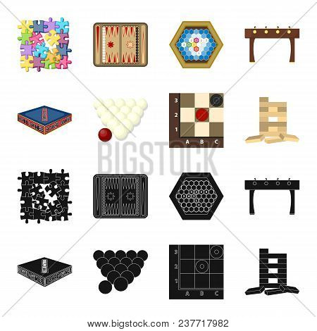 Board Game Black, Cartoon Icons In Set Collection For Design. Game And Entertainment Vector Symbol S