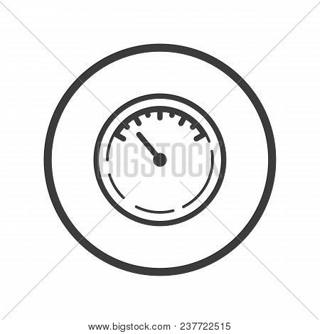 Black And White Meter Icon In The Round Frame