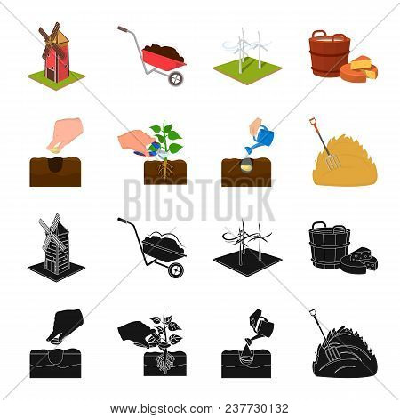 Garden, Ecology, Farmingand Other  Icon In Black, Cartoon Style. Feed, Plot, Farmicons In Set Collec