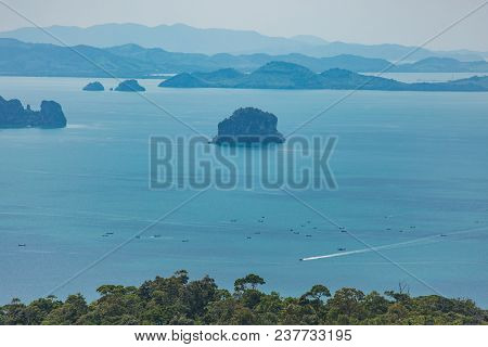 Aerial View Of Ao Nang Coastine In Krabi Province, Thailand