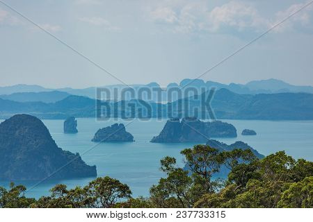 Aerial View Of Ao Nang Coastine In Krabi Province, Thailand