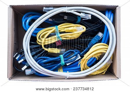 Wires, Cords And Cables Are Fixed In A Box, Isolated