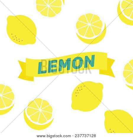 Lemon Pattern Illustration Vector. Lemon Background Abstract. Yellow Cartoon Lemon Pattern