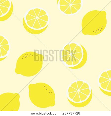 Lemon Pattern Illustration Vector. Lemon Background Abstract. Yellow Cartoon Lemon Pattern