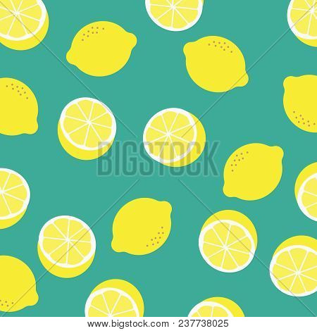 Lemon Pattern Illustration Vector. Lemon Background Abstract. Yellow Cartoon Lemon Pattern