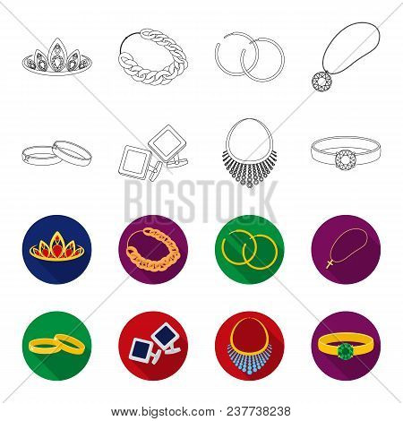 Wedding Rings, Cuff Links, Diamond Necklace, Women Ring With A Stone. Jewelery And Accessories Set C