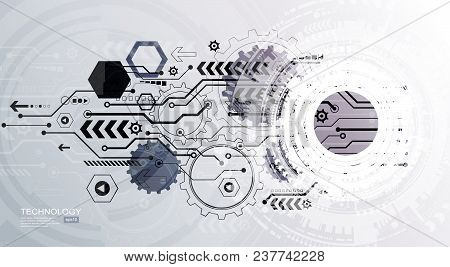 Abstract Technological Background With Various Technological Elements. Structure Pattern Technology 