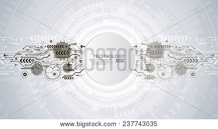 Abstract Technological Background With Various Technological Elements. Structure Pattern Technology 