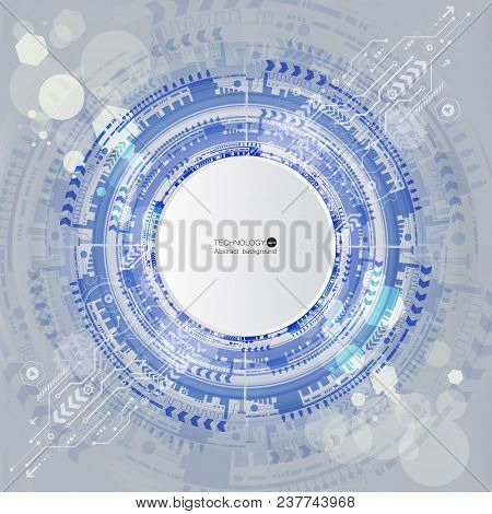 Abstract Technological Background With Various Technological Elements. Structure Pattern Technology 
