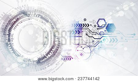 Abstract Technological Background With Various Technological Elements. Structure Pattern Technology 