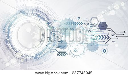 Abstract Technological Background With Various Technological Elements. Structure Pattern Technology 