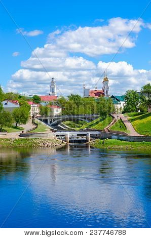Beautiful View Of Historical Center Of Vitebsk At Confluence Of Rivers Of Western Dvina And Vitba, B