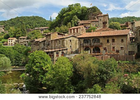 Rupit, Spain - September 09, 2014: Beautiful Scenic View Of Village In Rupit (catalonia, Spain)