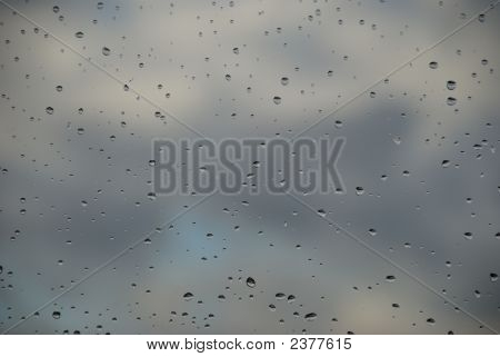 Rain Drops On A Window.