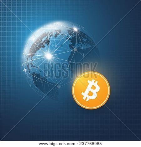 Networks - Business And Global Financial Connections, Cryptocurrency, Bitcoin Trading, Online Bankin