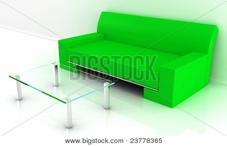 Soffa med bord
